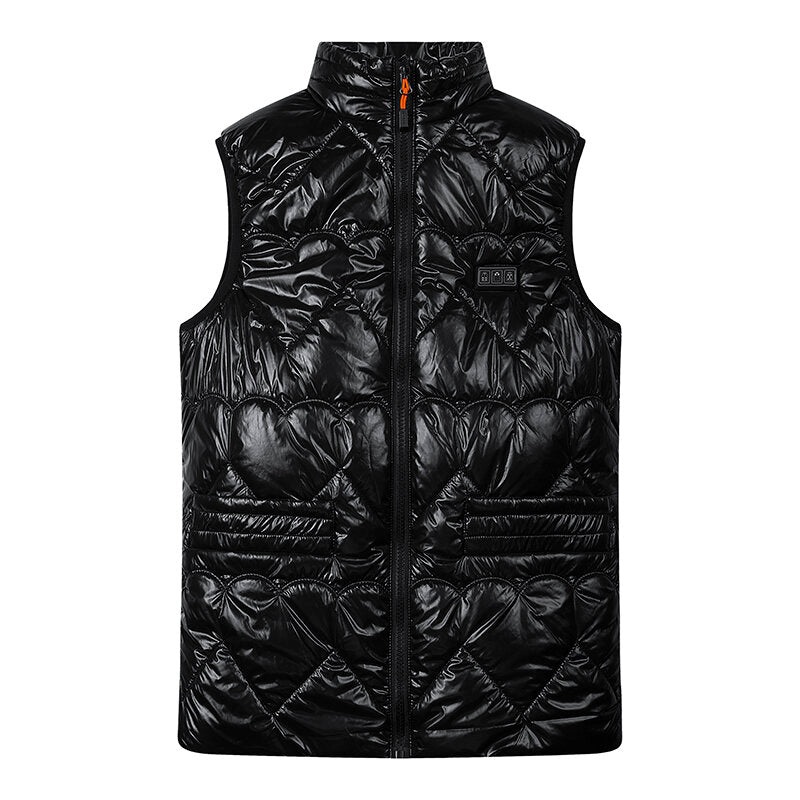 TENGOO HW-13 13 Areas Heating Vest 3-Gears Heated Fashion Slim Down Cotton Clothes USB Electric Thermal Clothing Winter Warm Vest Outdoor Heat Coat Clothing