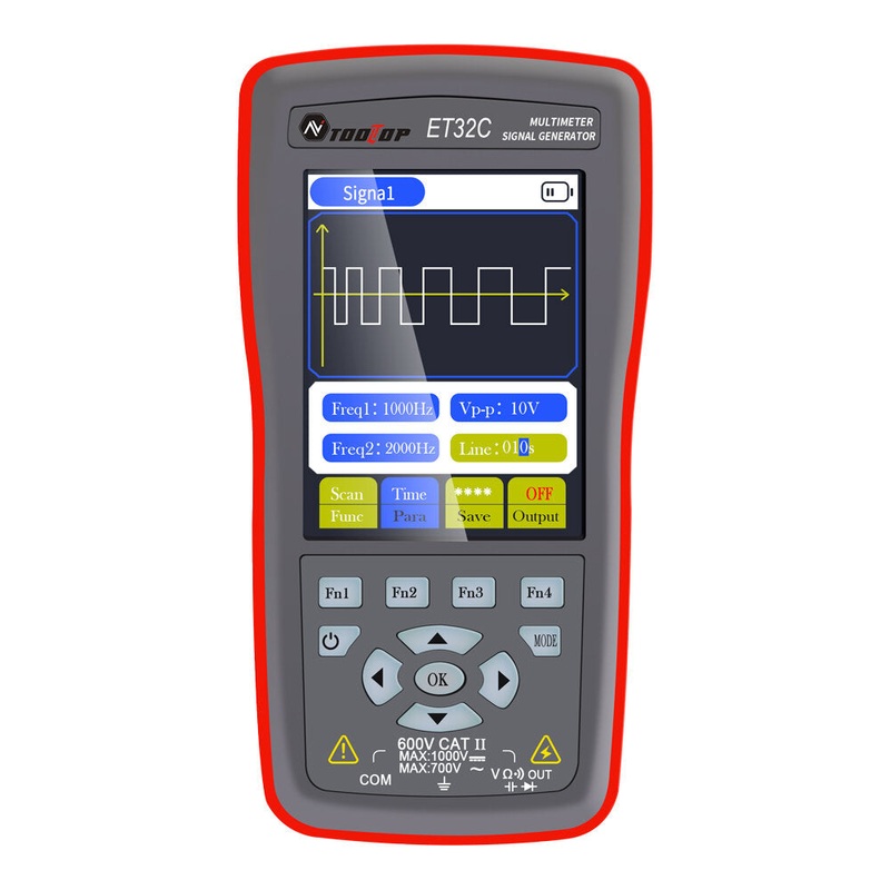 TOOLTOP ET32C 2 IN1 Signal Generator Multimeter Comprehensive Coil Solenoid Relay Control Dual Mode Switch Simulation Scanning Wave Output for Accurate Vehicle Maintenance Audio Coordination