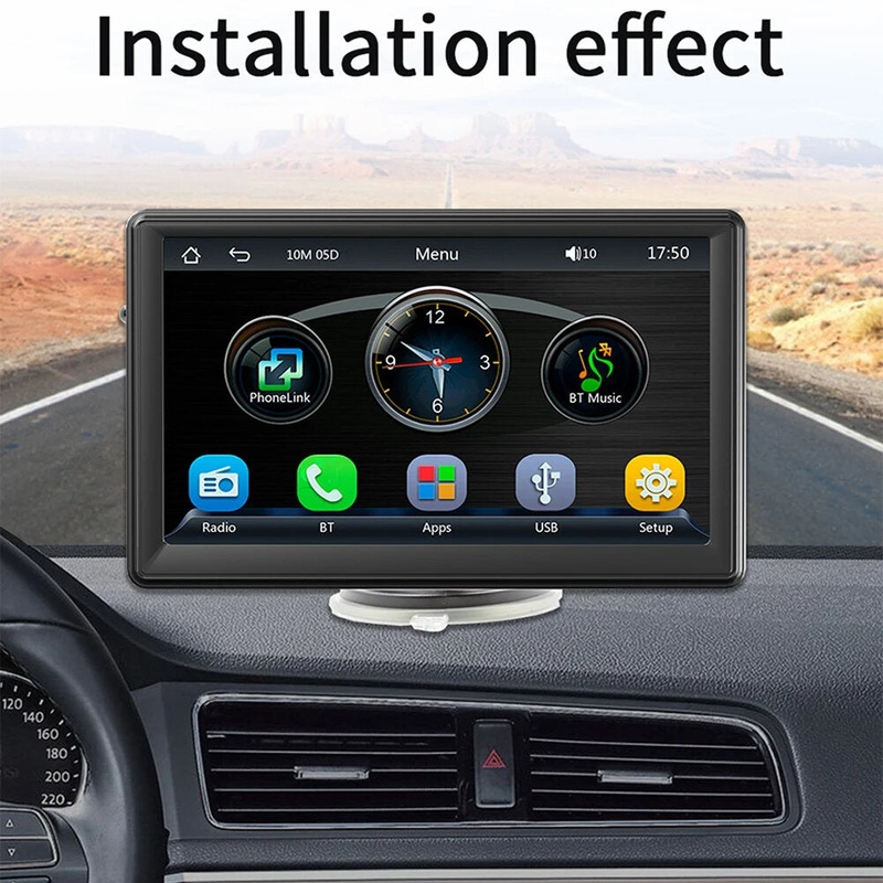 Wireless Carplay AHD 7 Portable Car MP5 Player bluetooth Multimedia Card Slot Reverse Image Android Auto Portable Car Stereo Touch Screen Dashboard