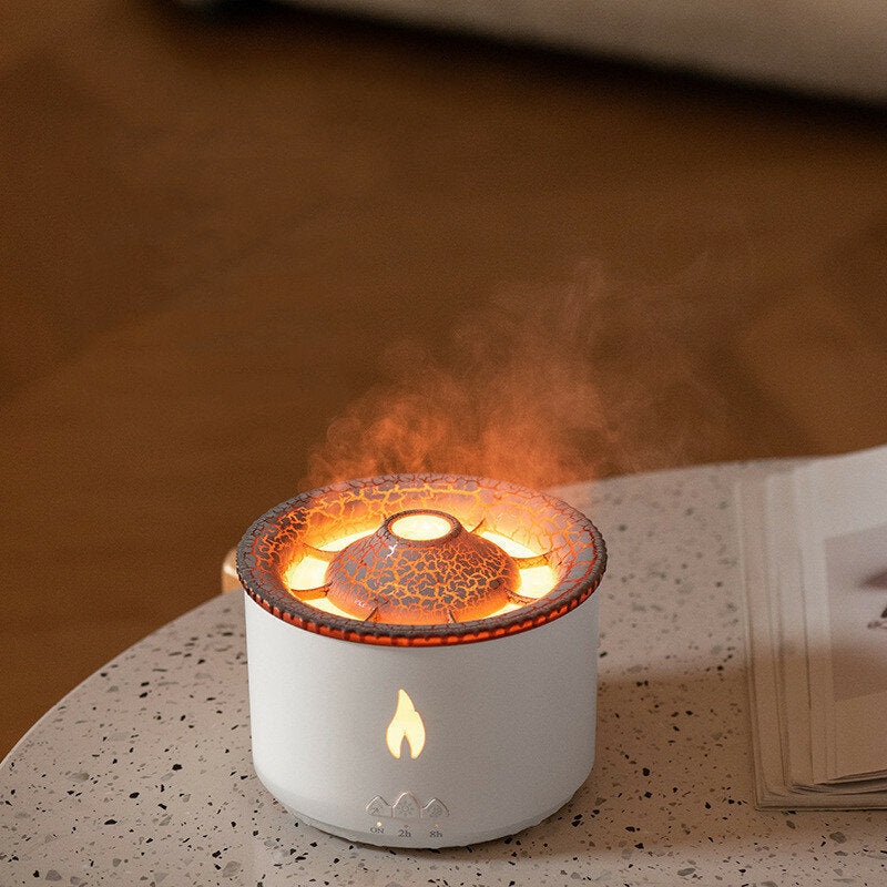 360ml Volcanic Flame Aroma Oil Diffuser Jellyfish Smoke Ring Air Humidifier Ultrasonic Atomizing Sprayer As Christmas GiftStandard