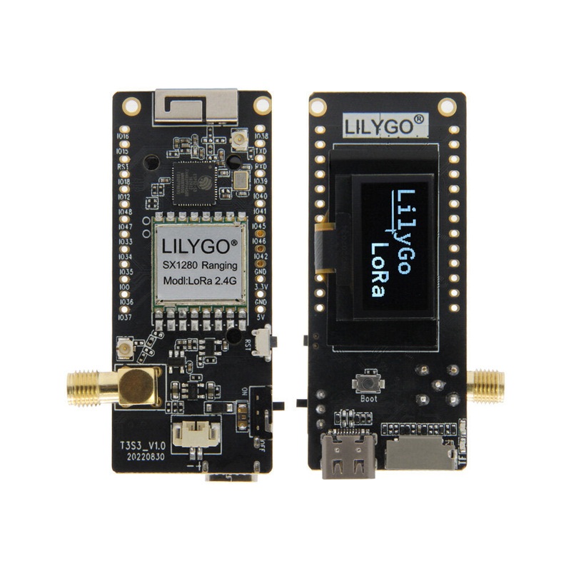 LILYGO T3S3 V1.0 ESP32-S3 LoRa SX1262/SX1276 SX1280 2.4G Development Board WiFi Bluetooth Wireless Module 0.96 Inch OLED Display Type-C
