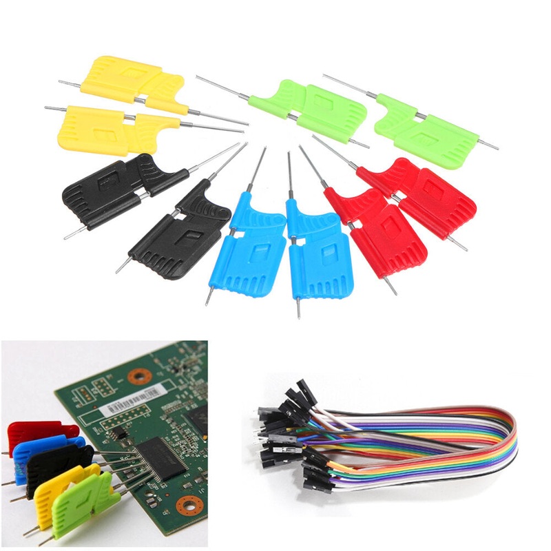 10pcs SDK08 Test Clips with Dupont Cable 40V SMD Gripper IC Test Hook Clips Electrical Testing Ultra Small Clip Test Clamp