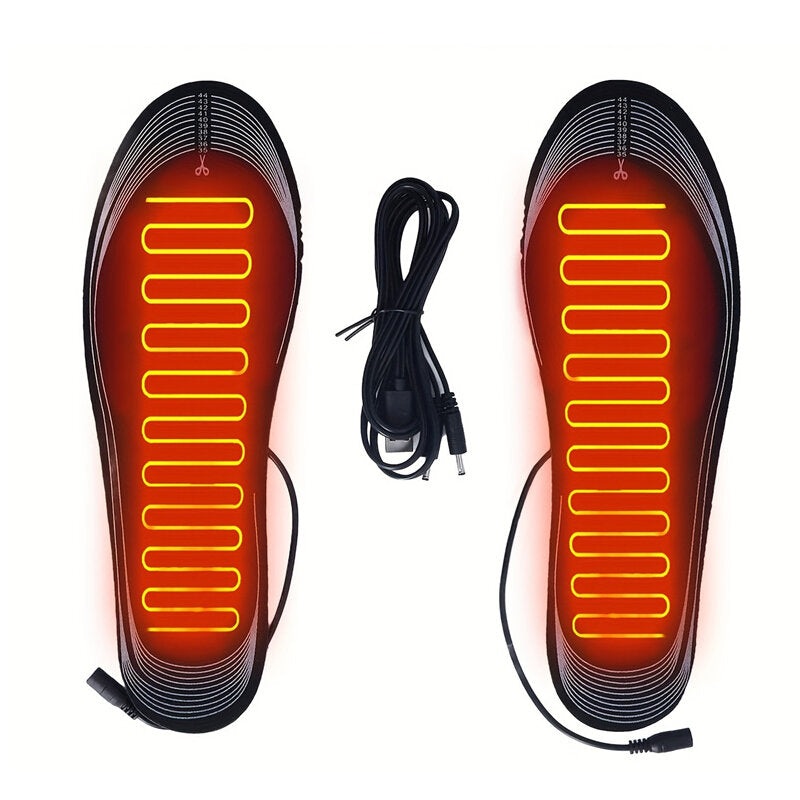 1Pair Electric Heated Socks Croppable Thermal Comfortable USB Rechargeable Sock for Winter Outdoor Skiing