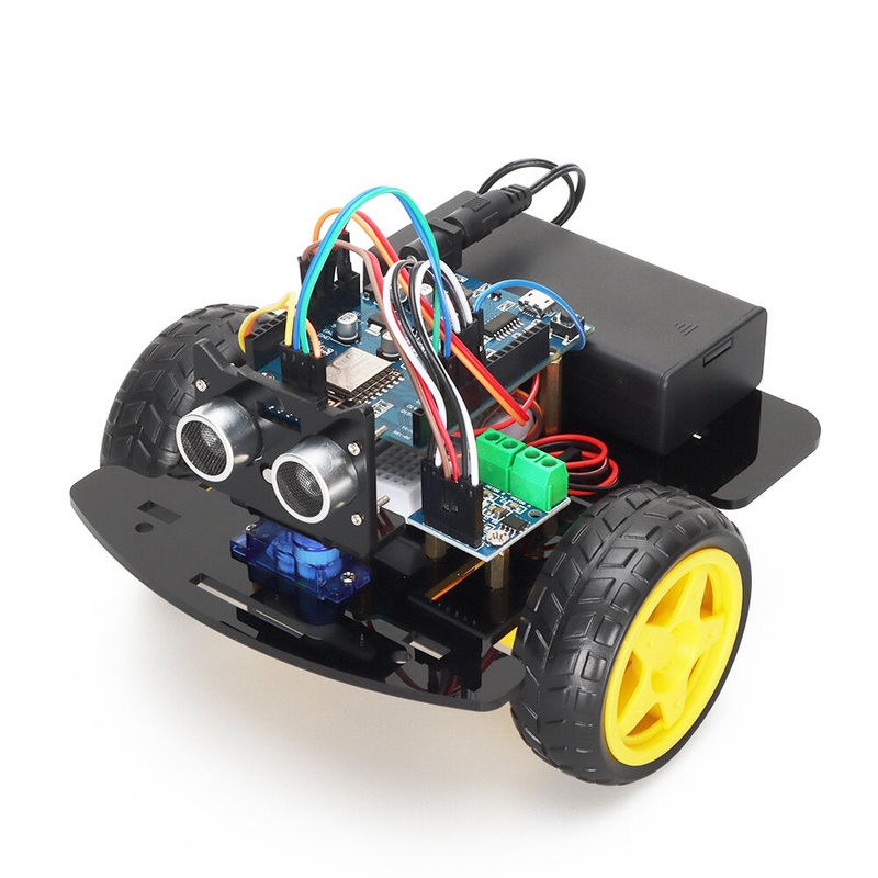 2WD Smart Automation Robot Car Kit For ESP8266 ESP12E D1 Wifi Board For Arduino Programming Starter Smart Electronic Robotic Kit
