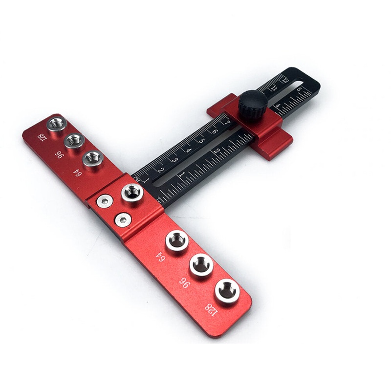 Adjustable Cabinet Hardware Jig Tool Aluminium Alloy Cabinet Handle Install Template Tool with Stainless Steel Sleeve For Handles And Pulls
