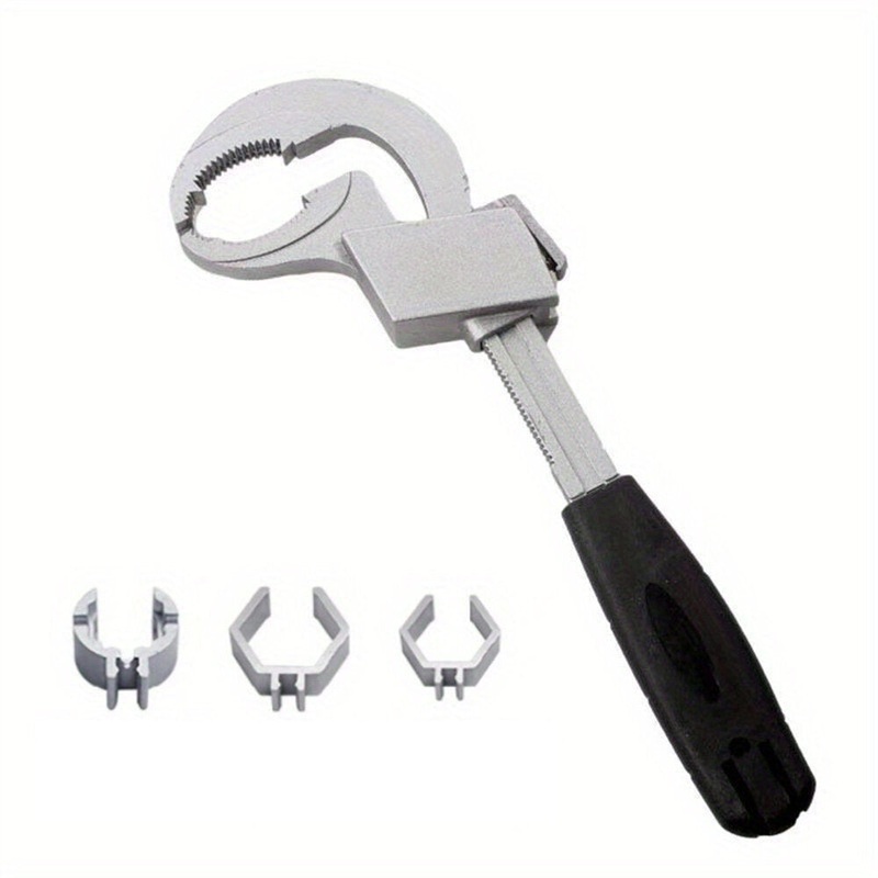 Adjustable Universal Dual-End Wrench High Carbon Steel Open-End Spanner With 3 Card Heads Ideal for Bathroom Plumbing Faucet & Sink Repairs