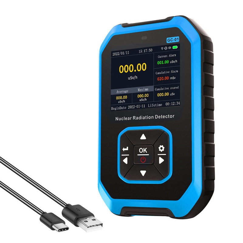 FNIRSI GC-01 Geiger Counter Nuclear Radiation Detector Personal Dosimeter X-ray -ray -ray Radioactivity Tester Marble Detector