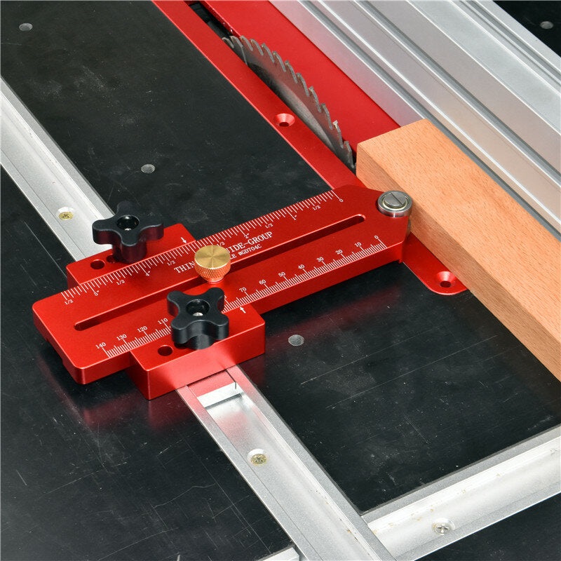 FONSON GD704C Upgrade Aluminum Alloy Table Saw Thin Rip Jig For Woodworking Repeat Thin Cut Easy Thin Board Cutting