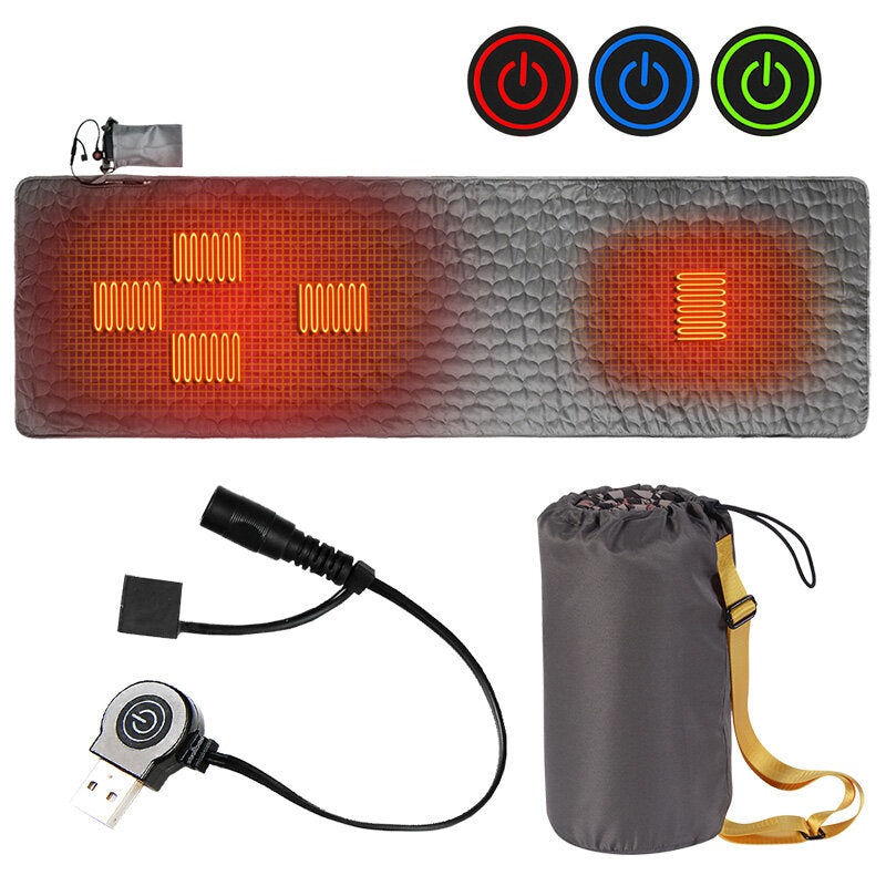 USB Powered Temperature Heated Pads Emergency Survival Sleeping Bag Electric Heated Seat Cushion Surival Kit For Outdoor Camping