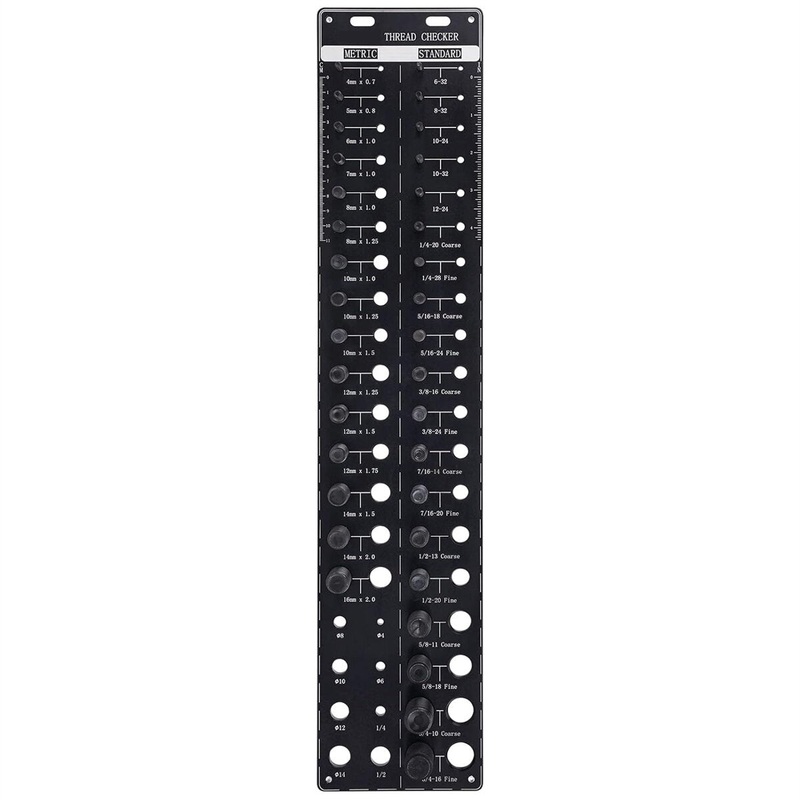 34 Nut and Bolt Thread Checker Bolt Size and Thread Gauge Standard and Metric with 19 Standard & 15 Metric Bolt Identifying from #6 to 3/4 & 4mm to 16mm