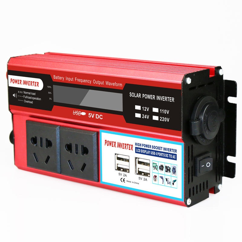 4000W DC 12V/24V to AC 220V Power Inverter Digital Modified Sine Wave 4 USB Port 2 Sockets