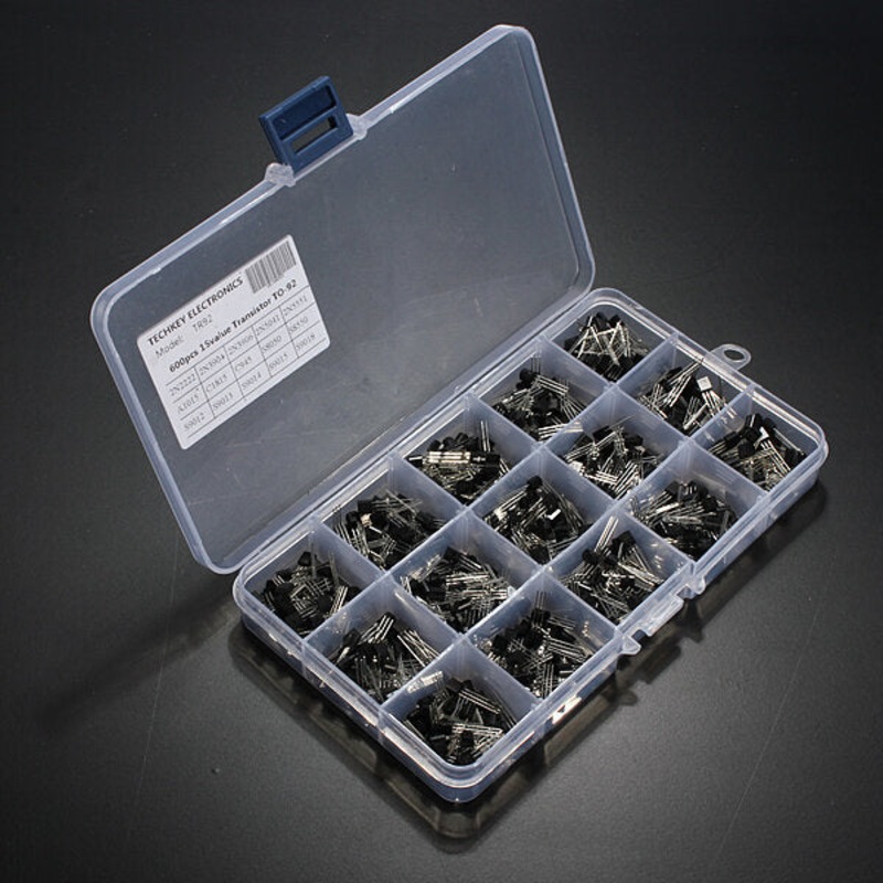 5 Set 600 Pcs 15 Value Transistor TO-92 Assortment Box Kit With Box