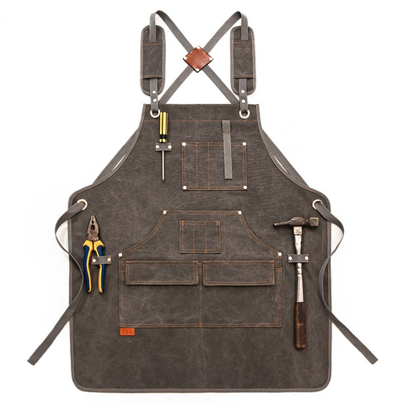 Multi-Pocket Design Canvas Apron for Hairstylists Bakers Coffee Shops Gardeners Woodworkers Restaurant Durable