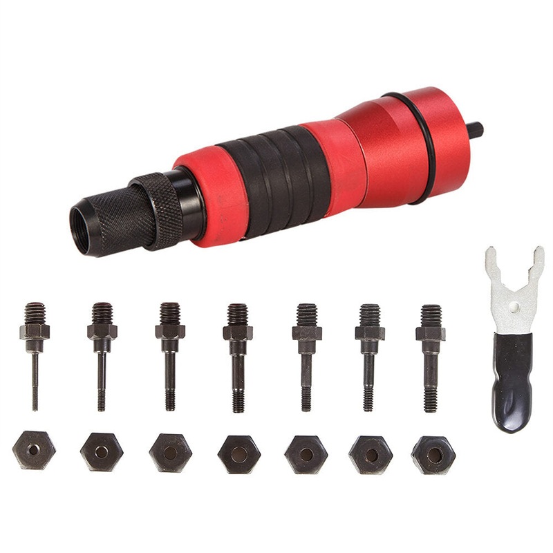 3/8 Rivet Nut Drill Adapter Kit Professional Nut Gun Adapter with Rubber Coating