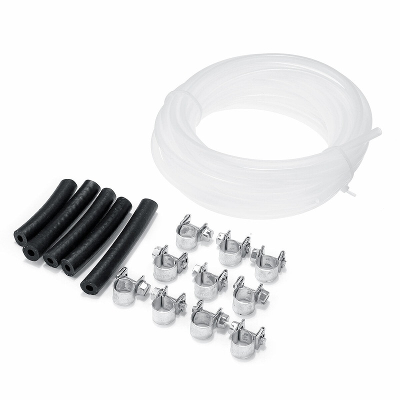 3mm 5M Fuel Pipe Line Hose Clip Kit Rubber+Metal For Eberspacher Heater Fuel Tank