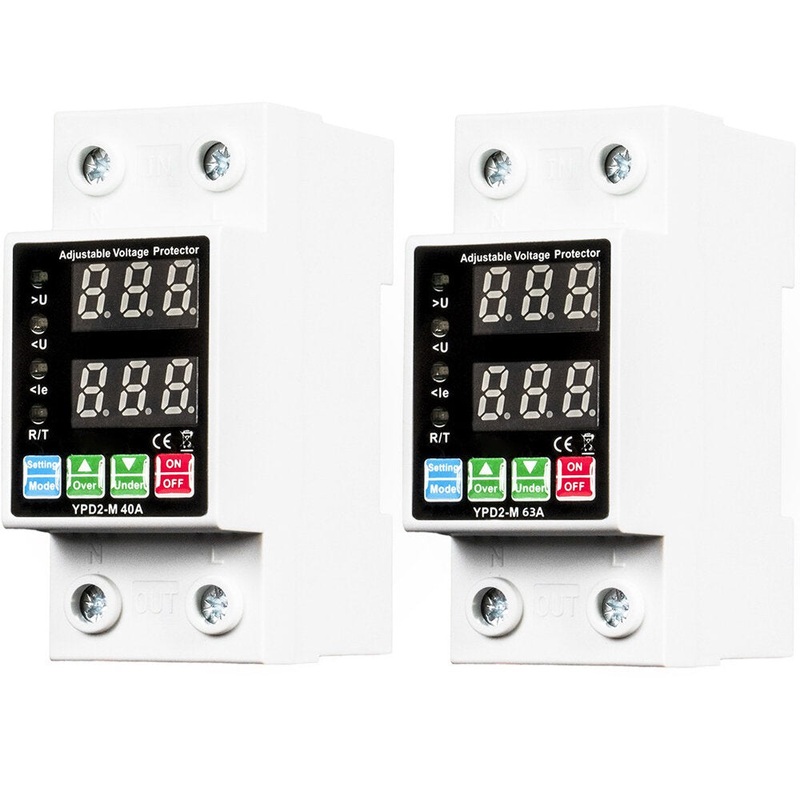 40A 63A Rated Current Automatic Reclosing Protector with Overvoltage Undervoltage Overcurrent Protection Real-Time Dual Digital Display Adjustable Current 230-280V Voltage Protection