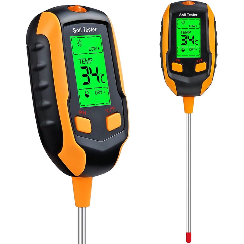 4in1/5in1/6in1 Digital Soil Tester LCD Backlight PH Moisture Temperature Sunlight Intensity Top Gardening Tool