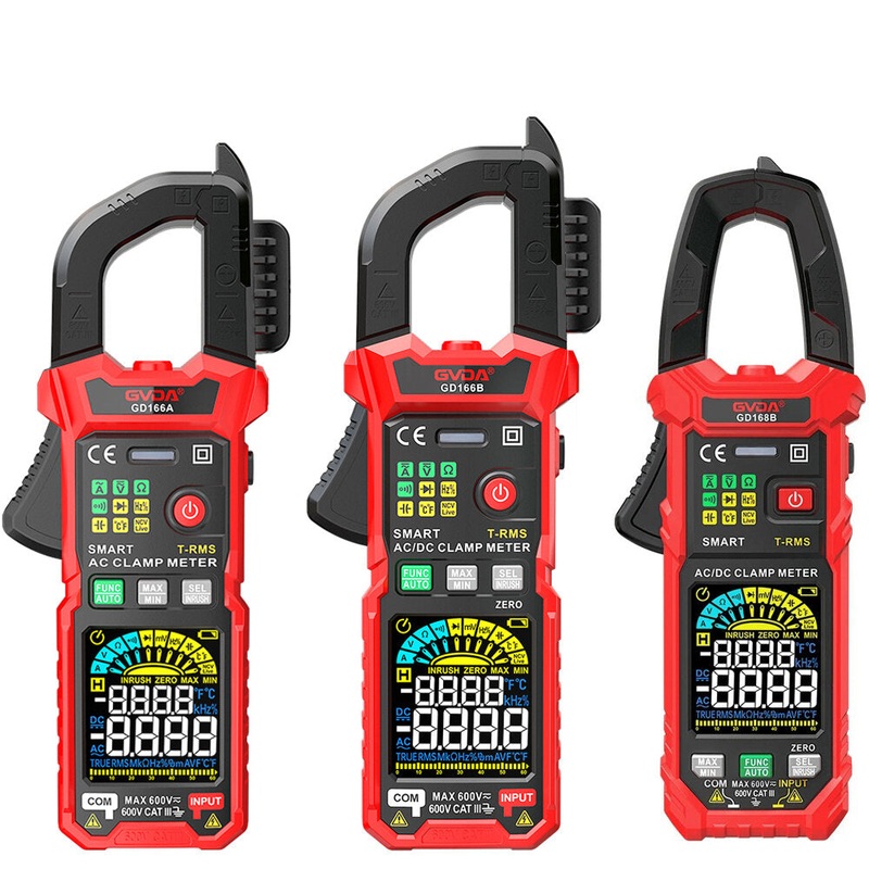 GVDA Digital Clamp Meter Multimeter Auto Range True RMS NCV DC AC Voltage Inrush Current Temperature Tester Automatic Voltmeter GD166A/GD166B/GD168B