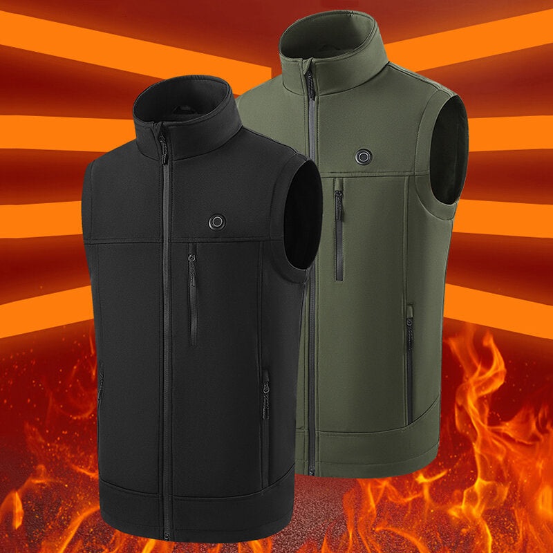 Intelligent Heated Vest USB Electric Smart Heated Jacket Man 9 Areas Zone Men’s Heating Jacket for Outdoor Hunting Camping