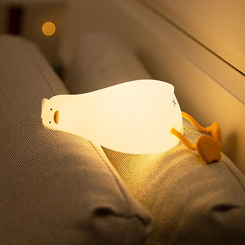 LED Children Night Light Rechargeable Silicone Squishy Duck Lamp Child Holiday Gift Sleeping Creative Bedroom Desktop Decor Lamp