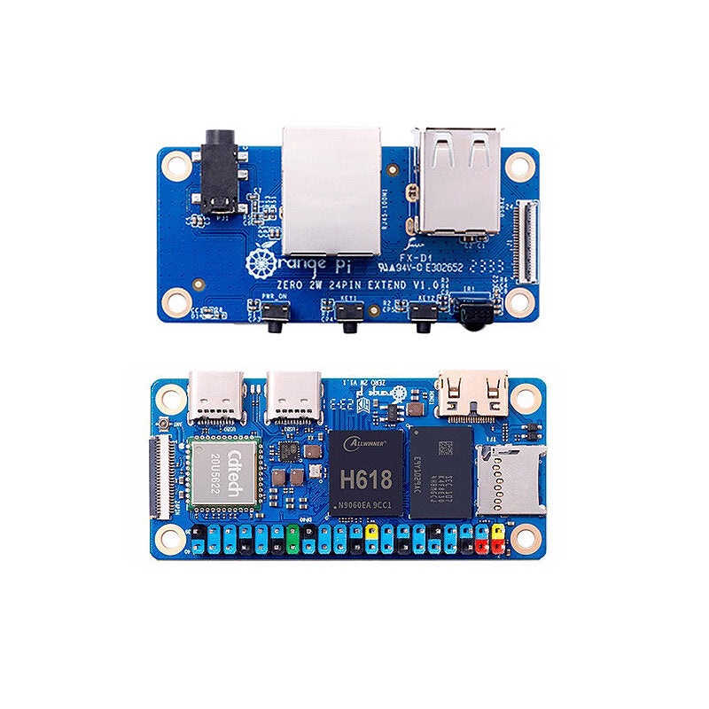 Orange Pi Zero 2W 1/1.5/2/4GB RAM + Expansion Board Development Board Allwinner H618 Support WiFi5.0+BT5.0 Orange Pi Zero 2W Single Board Computer