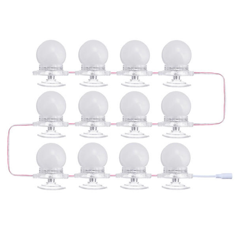 12Pcs Makeup Mirror Vanity LED Light Bulbs LED Gadgets Kit for Dressing Hollywood Super Star