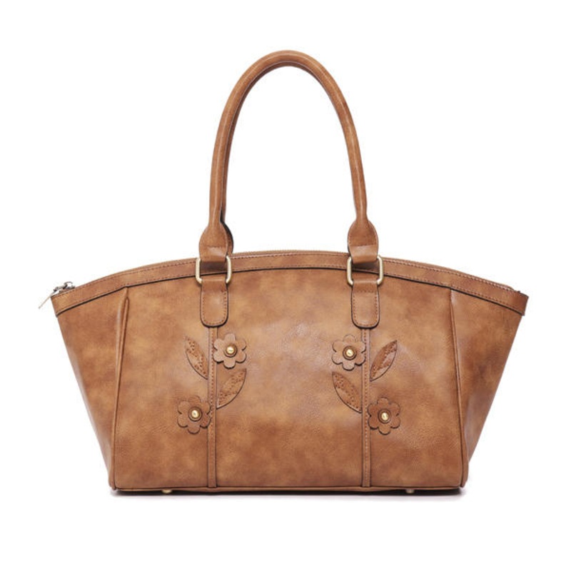 Brenice Women Vintage Floral Tote Handbag Business Shoulder Crossbody Shopping Bag