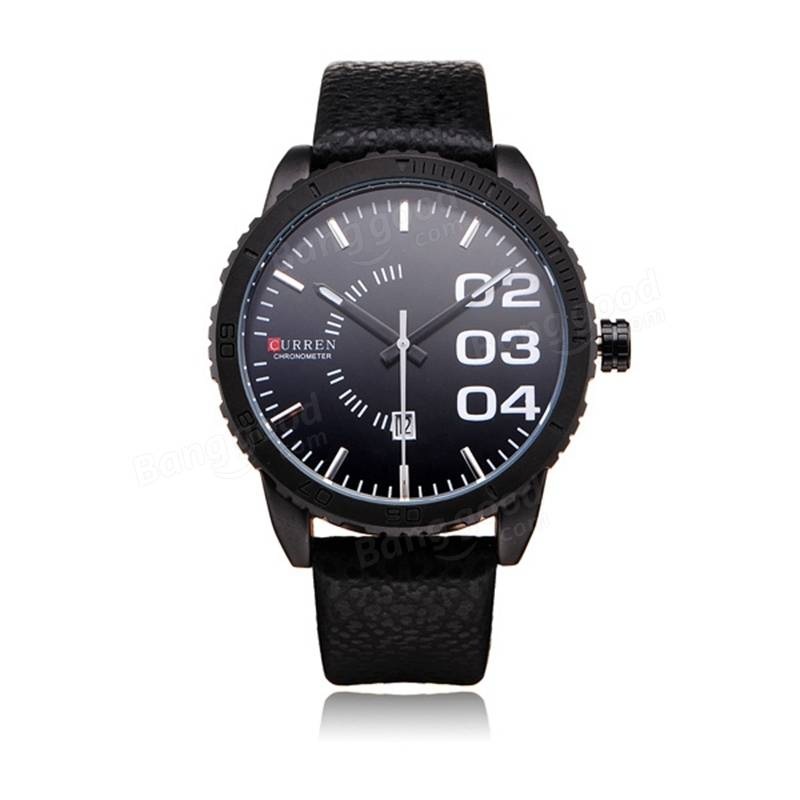 CURREN 8125 Stylish Life Waterproof PU Leather Band Men Quartz Sport Wrist Watch
