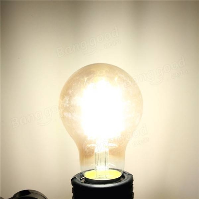 E27/E26 A19 6W COB Retro Edison Lamp Non-Dimmable LED Filament Bulb 110V