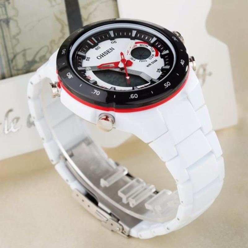 OHSEN AD2802 Digital Analog Alarm Stopwatch Men Sport Watch