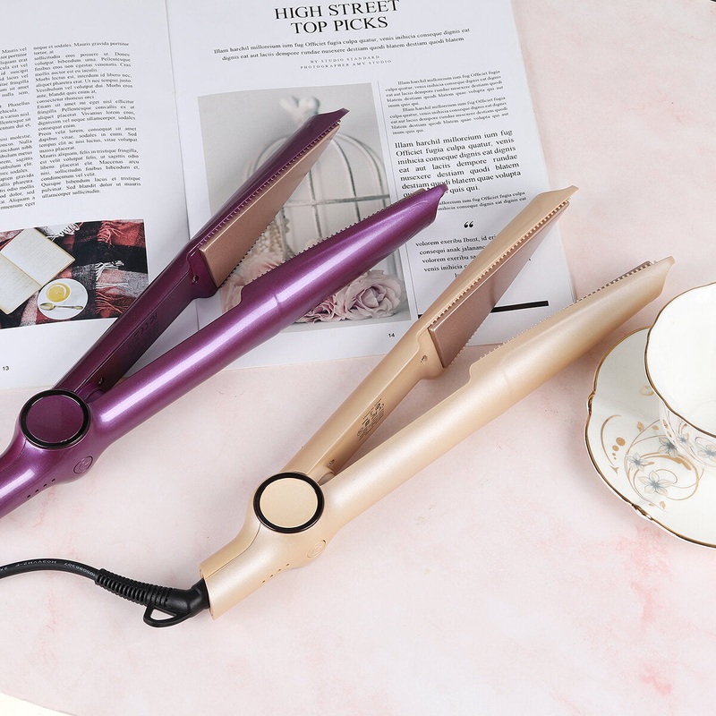 Two-in-one Spiral Heating Panel Hair Straightener Curling Iron Four-grade Temperature Control Heat Insulation Twist-shaped Curling Iron
