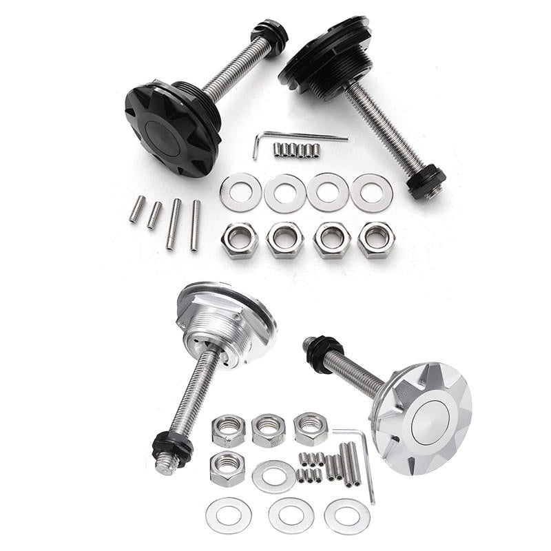 1 Pair Universal Metal Push Button Billet Hood Pins Engine Lock Clip Kit Car Quick Pins