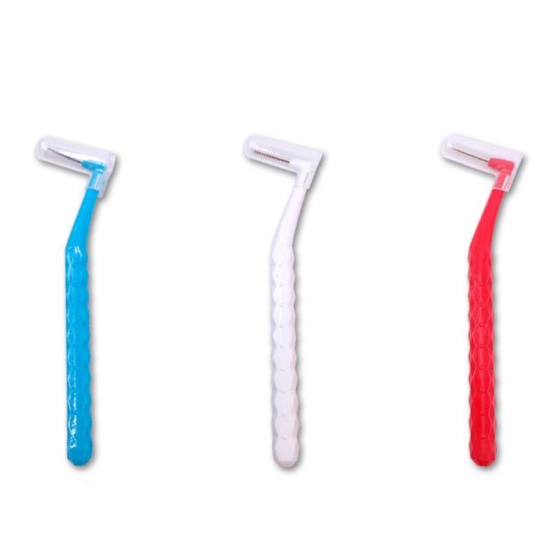 3Pcs 0.8/1.0/1.2mm Dental Care Cleaning Brush Japan L-shaped Long Handle Tooth Gap Brush Toothbrush