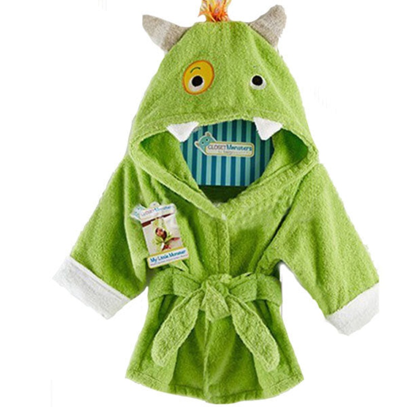Baby Nighty Pajamas Kids Toddler Animal Cartoon Bathrobe Towel