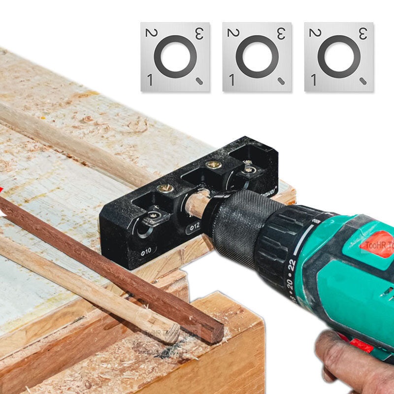 GANWEI Woodworking Dowel Maker 10mm 12mm 14mm Metric with Carbide Blade Electric Drill Milling Auxiliary Woodworking Dowel Maker