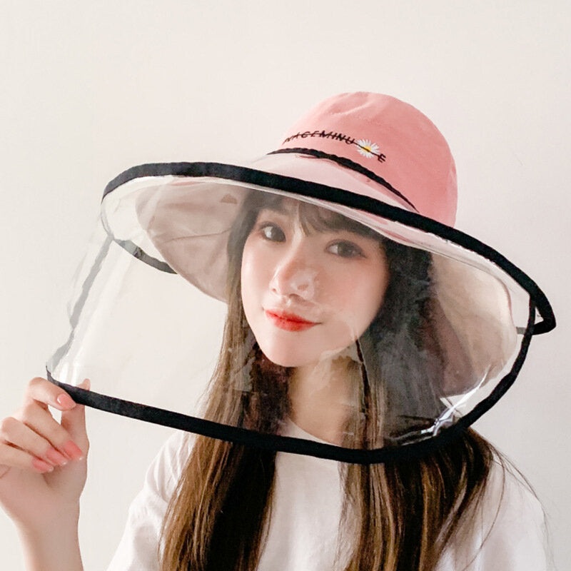 PVC Foldable Protective Caps Anti-Fog Saliva Dust Droplet Full Face Fisherman Hats Bucket Hat