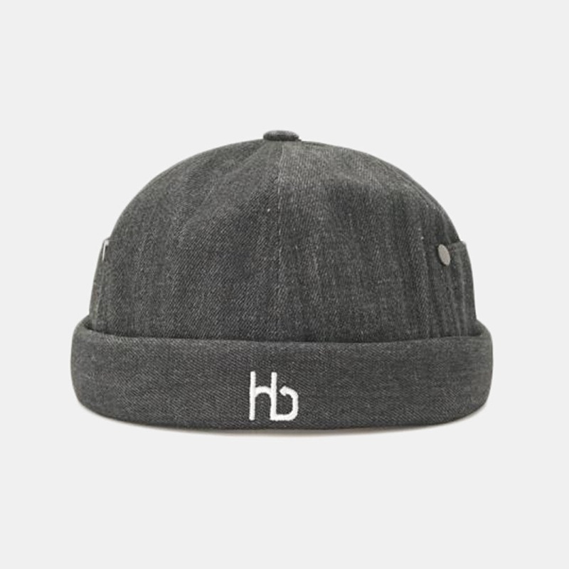 Unisex Personality Brimless Hats Solid Color Letter Embroidery Landlord Hat Melon Hat Hip Hop Hat