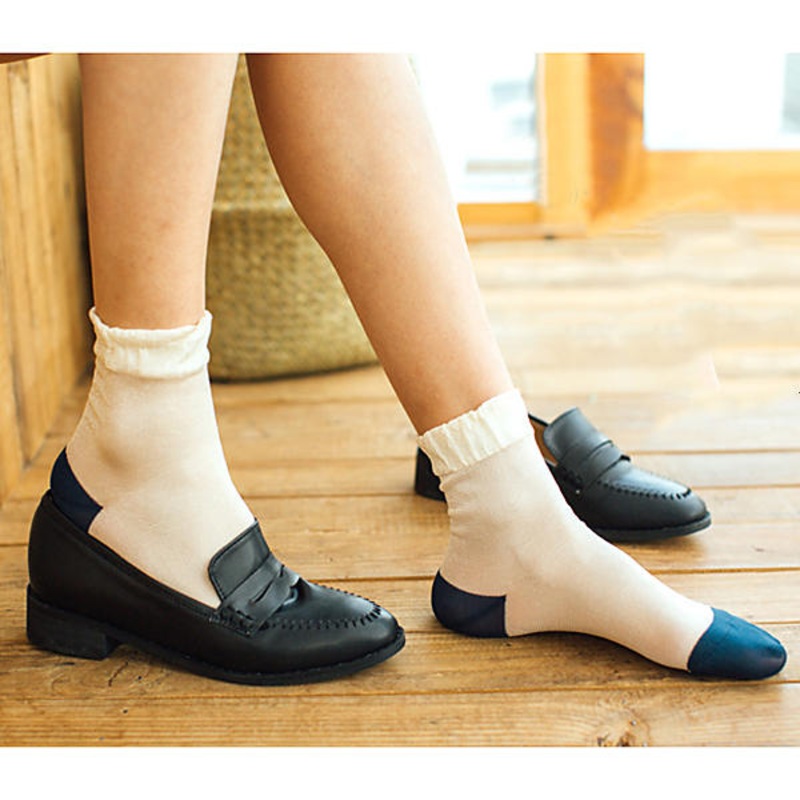 Women Girl Summer Thin Breathable Socks Crystal Glass Silk Elastic Ankle Socks