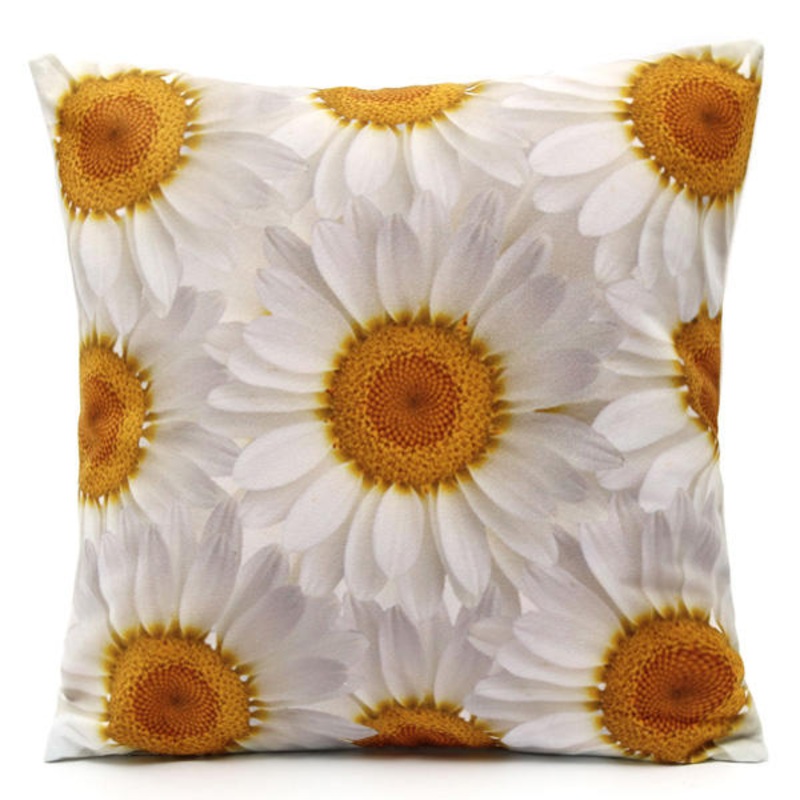 Colorful 3D Flower Series Short Plush Throw Pillow Case Home Sofa Car Cushion Cover