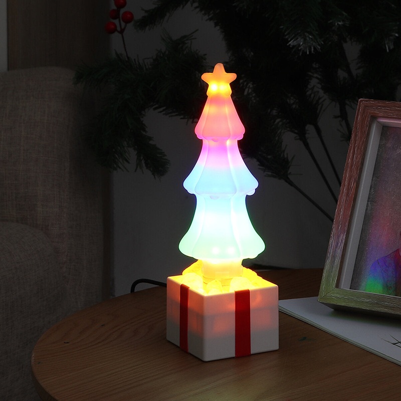 Colorful Christmas LED Night Light Tree Table Lamp Christmas Decor Kids Gift