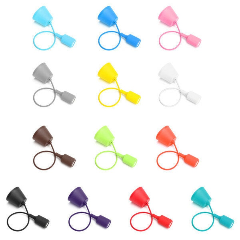 Colorful E27/E26 Silicone Ceiling Lamp Holder Light Socket Customize Rope Cord