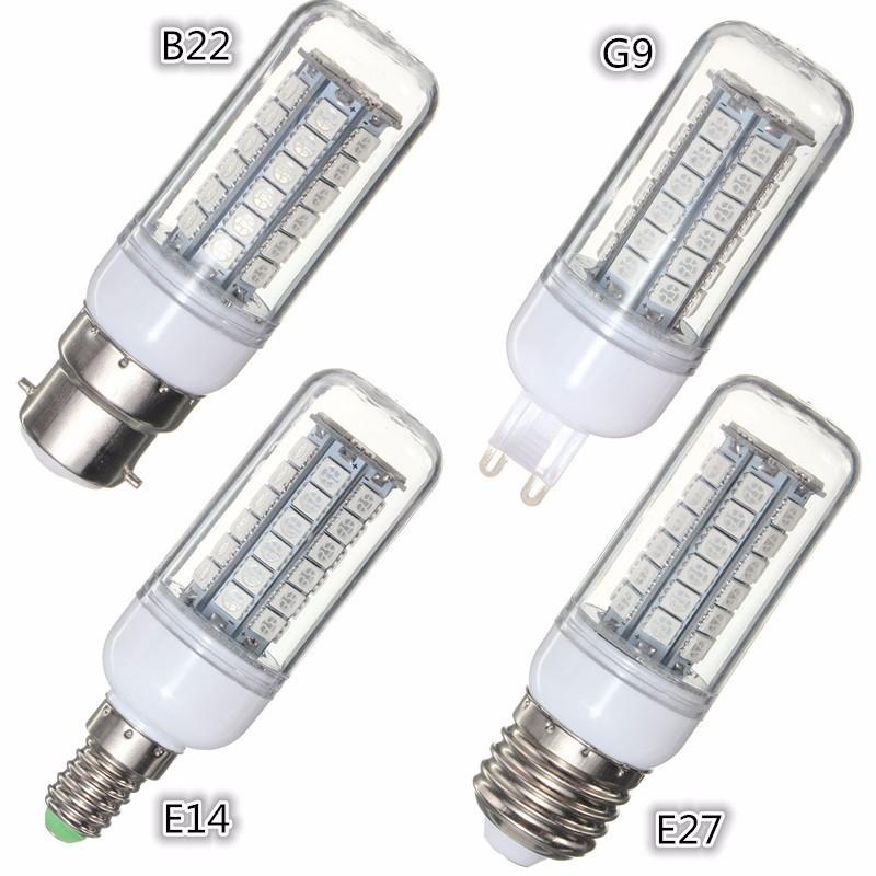 E27 E14 G9 B22 3.5W 48 SMD 5050 LED RGB Color 300Lm Home Lighting Corn Bulb AC110V