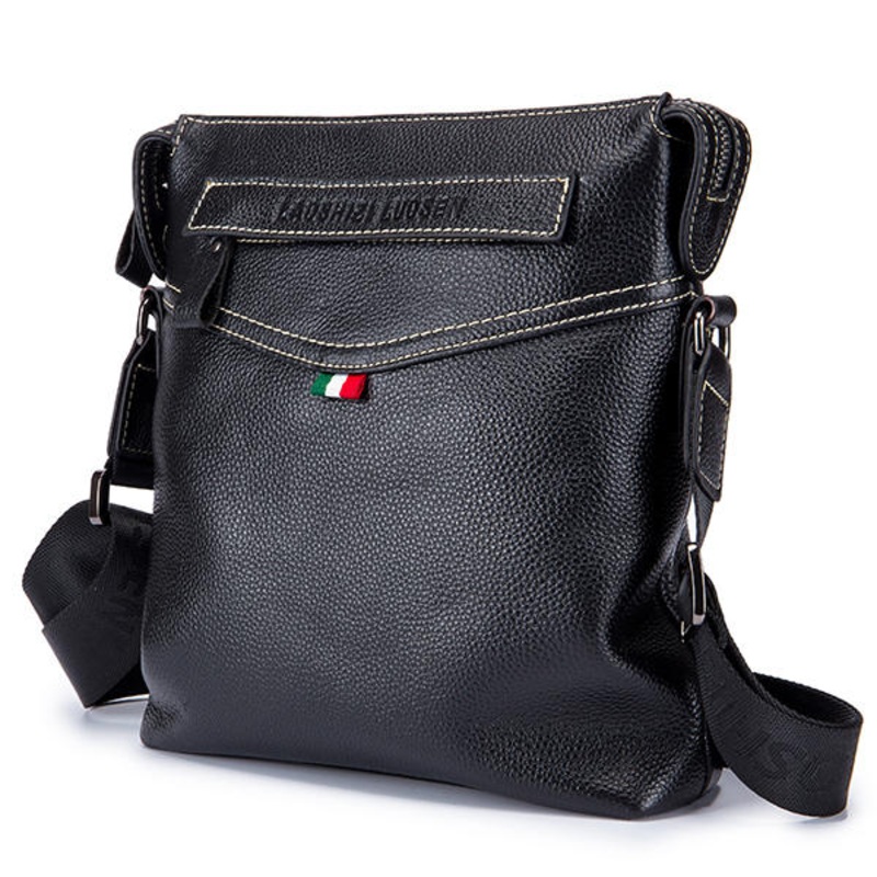 Men Vintage Genuine Leather Business Shoulder Bag Crossbody Bag