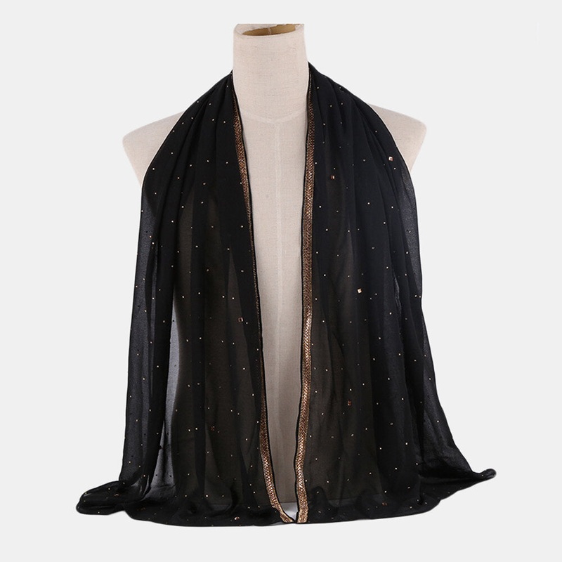 Hijab Scarf Chiffon Beaded Long Scarves