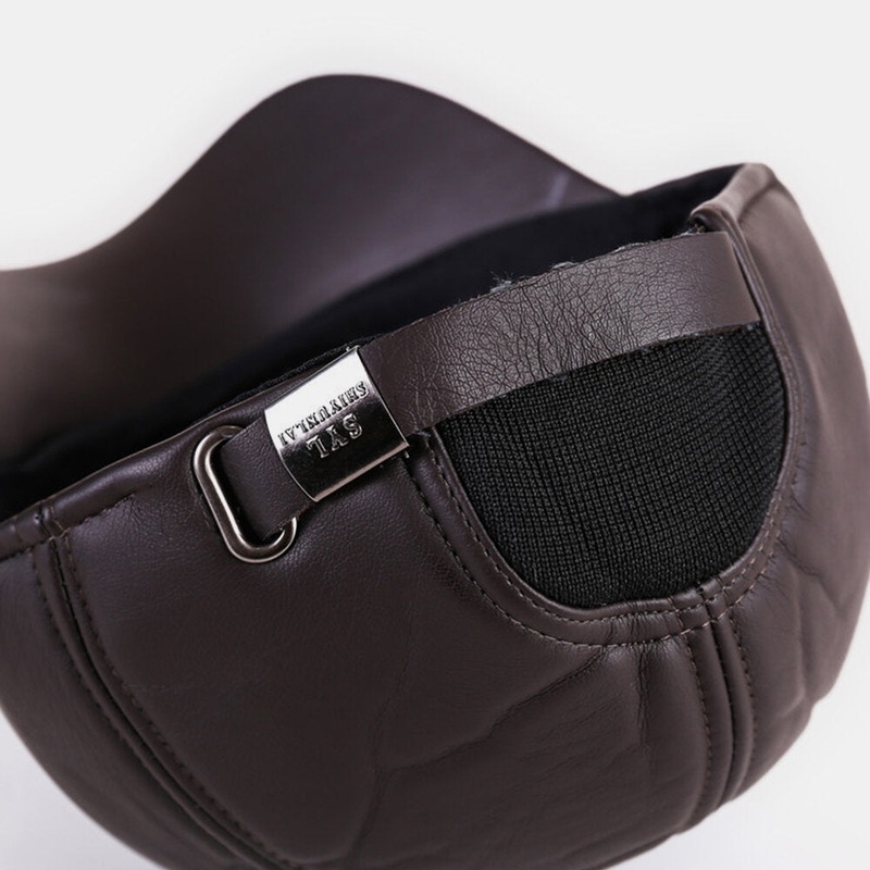 Men Faux Leather Warm Ear Protection Casual Sunvisor Family Gift Baseball Hat