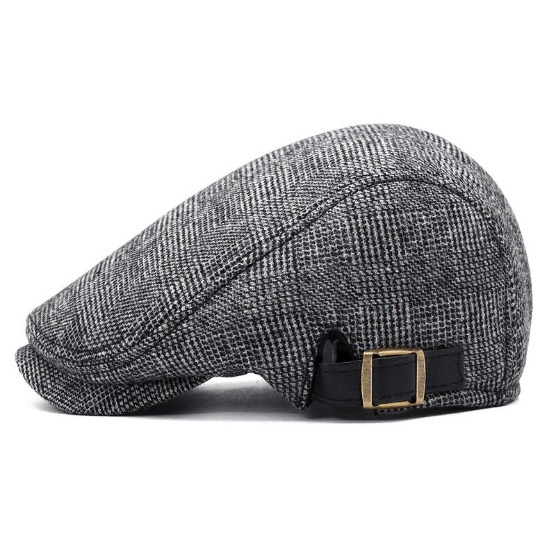 Mens Womens Winter Warm Woolen Beret Caps Adjustable Casual Cabbie Hats