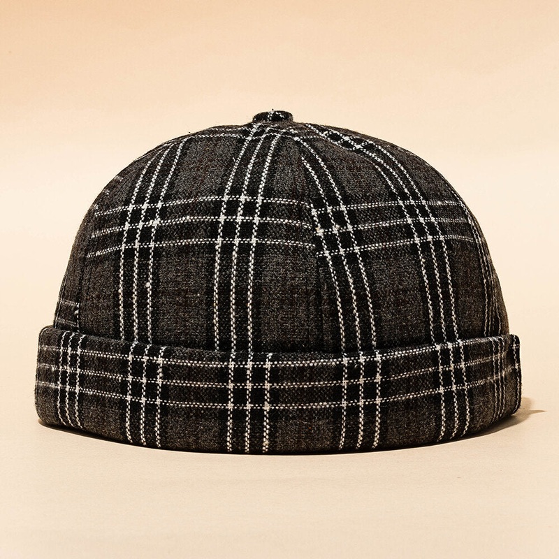 Unisex Dome Retro Long Strapless Brimless Hat Hip Hop Sailor Cap Street Trends Melon Cap Brimless Hats