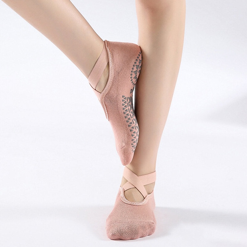 Women Cross-belt Thickened Non-slip Dispensing Open Toe Yoga Socks Sports Fitness Dance Socks