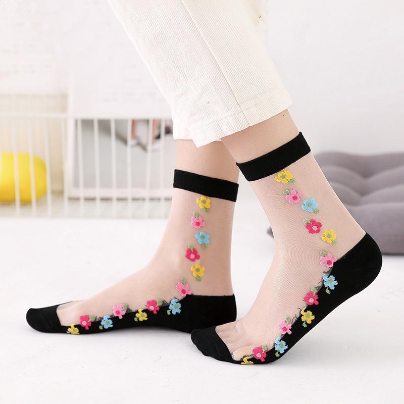 Women’s Lace Antiskid  Sock Summer Thin Breathable Middle Tube Socks