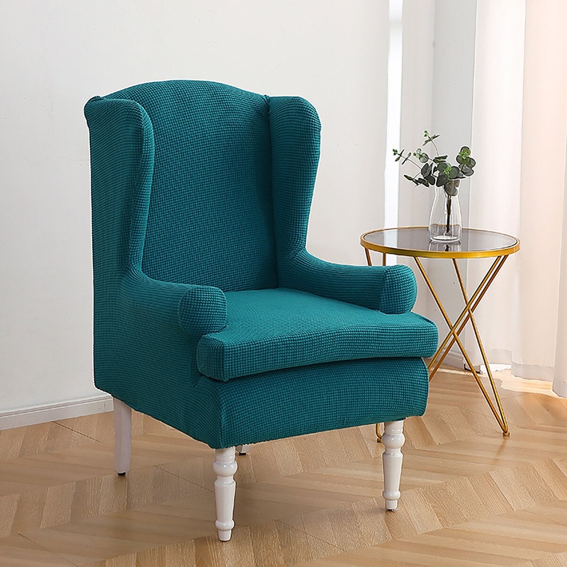 2 Piece Wingback Chair Slipcover Sofa Chair Cover Spandex Stretch Elastic Wing back Slip Chair Cover Recliner Arm Chair Protector